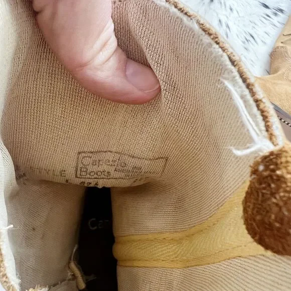 Vintage Capezio 70’s Tan Suede Leather Cowgirl Boots Western Cowboy Retro 6.5 M